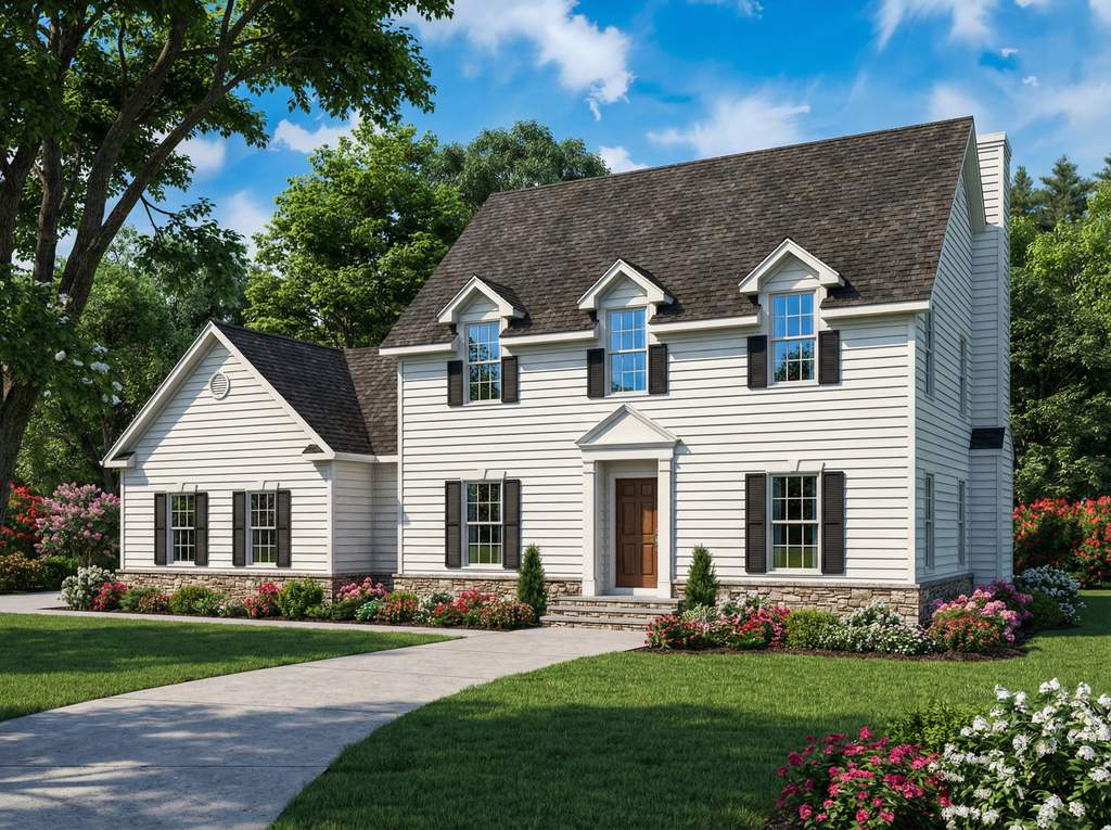 Exterior - Front Elevation 2 for Colonial House Plan #17-275 - 4 bed, 3.5 bath