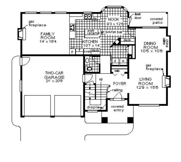 House Plan Design - European Floor Plan - Main Floor Plan #18-242
