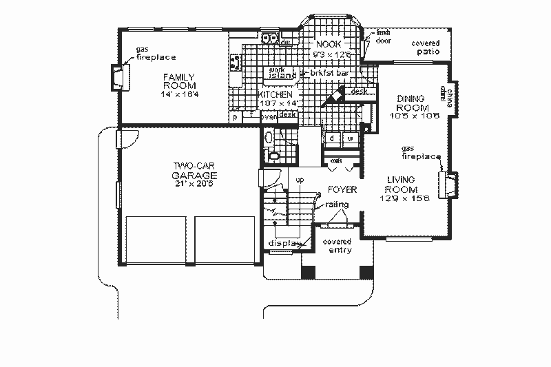 Architectural House Design - Floor Plan - Main Floor for European House Plan #18-242 - 3 bed, 2.5 bath