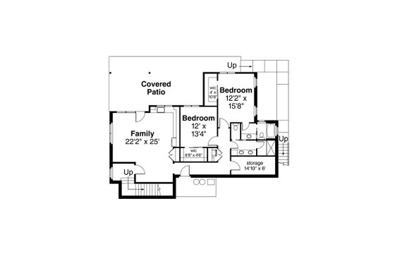 Floor Plan - Lower Floor for Contemporary House Plan #124-1111 - 4 bed, 4.5 bath
