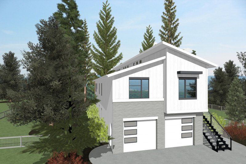 Dream House Plan - Exterior - Front Elevation 3 for Contemporary House Plan #20-2619 - 4 bed, 3 bath