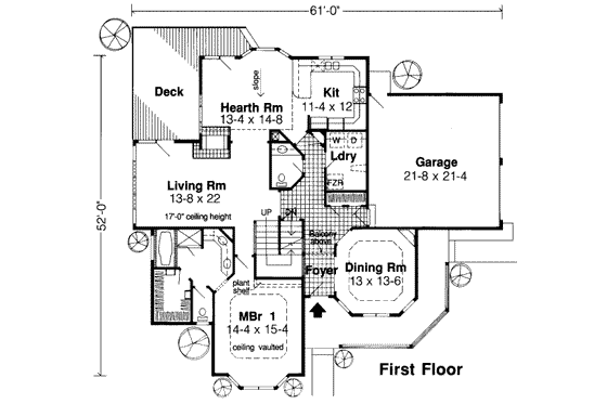 Floor Plan - Main Floor for Traditional House Plan #312-300 - 4 bed, 3.5 bath