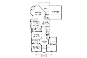 Floor Plan - Main Floor for Colonial House Plan #411-731 - 4 bed, 4.5 bath
