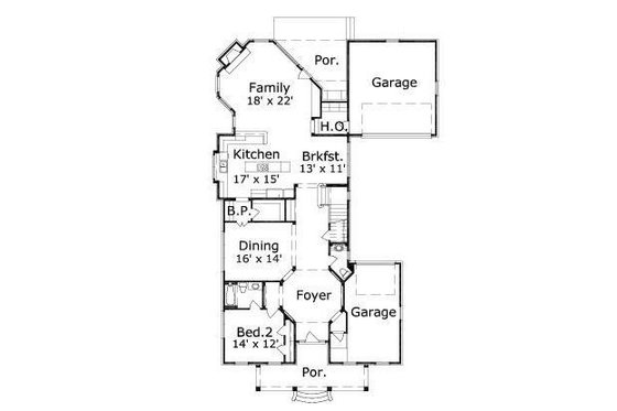 Floor Plan - Main Floor for Colonial House Plan #411-731 - 4 bed, 4.5 bath