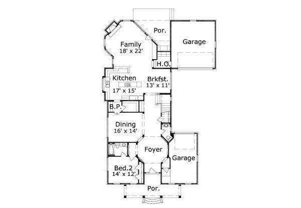Colonial Floor Plan - Main Floor Plan #411-731