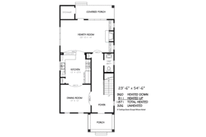 Floor Plan - Main Floor for Traditional House Plan #424-209 - 3 bed, 2.5 bath