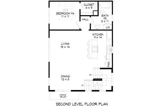 Floor Plan - Upper Floor for Contemporary House Plan #932-643 - 4 bed, 3 bath