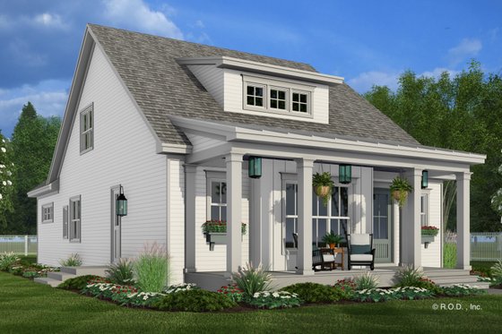 Farmhouse Plan for Narrow Lot