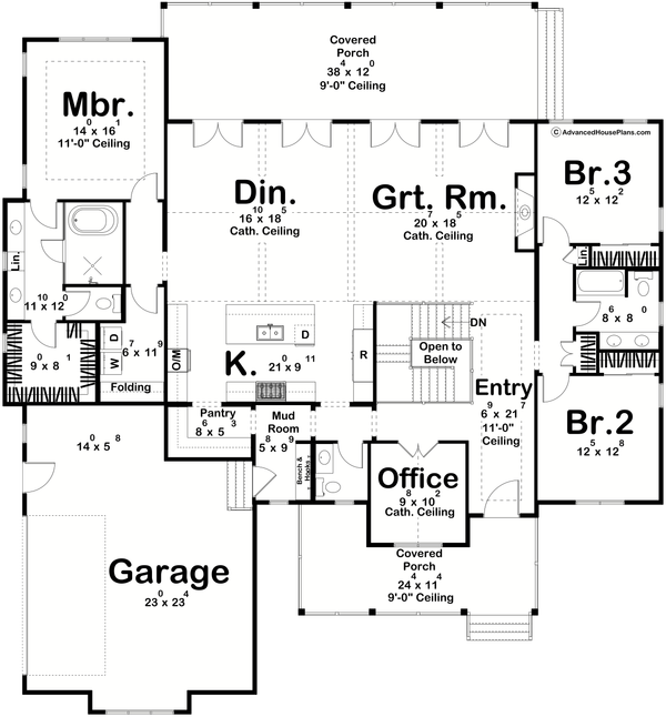 Home Plan - Farmhouse Floor Plan - Main Floor Plan #455-745
