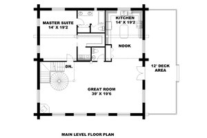 Floor Plan - Main Floor for Log House Plan #117-1059 - 3 bed, 2.5 bath