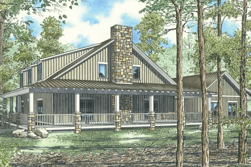 Dream House Plan - Exterior - Rear Elevation for Country House Plan #17-652 - 10 bed, 3.5 bath