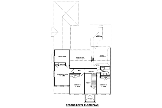 Floor Plan - Upper Floor for Colonial House Plan #81-1613 - 3 bed, 3 bath