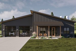 Barndominium Exterior - Front Elevation Plan #455-254