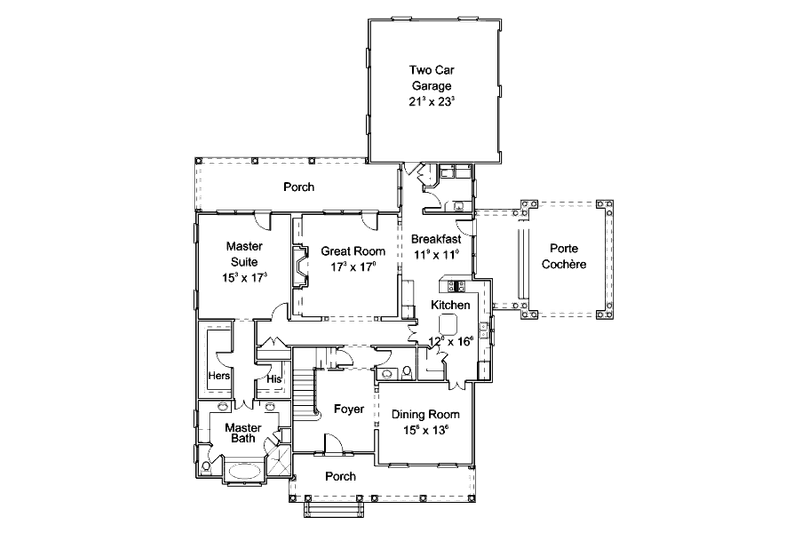 House Plan Design - Floor Plan - Main Floor for Country House Plan #429-46 - 4 bed, 3.5 bath