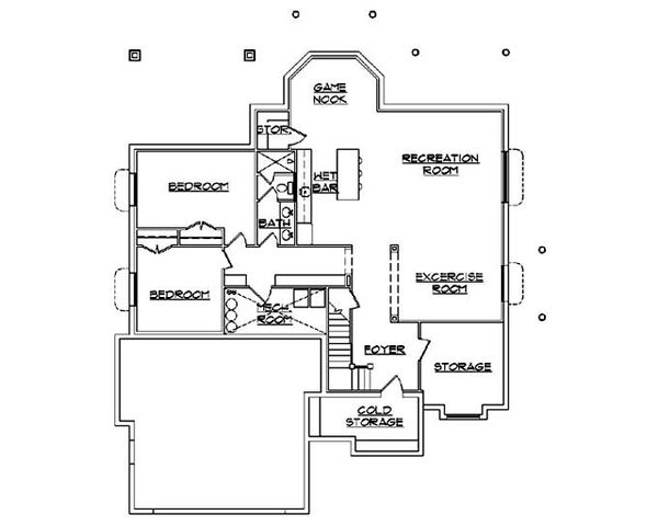 House Plan Design - European Floor Plan - Lower Floor Plan #5-370