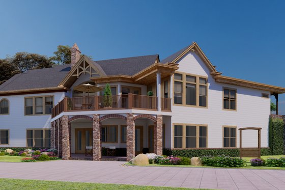 Exterior - Rear Elevation 3 for Craftsman House Plan #54-415 - 3 bed, 2 bath