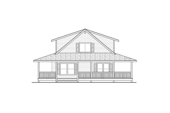 Exterior - Front Elevation for Craftsman House Plan #124-1369 - 3 bed, 2 bath