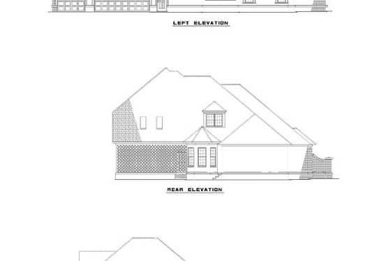 Exterior - Rear Elevation for European House Plan #17-567 - 5 bed, 5 bath