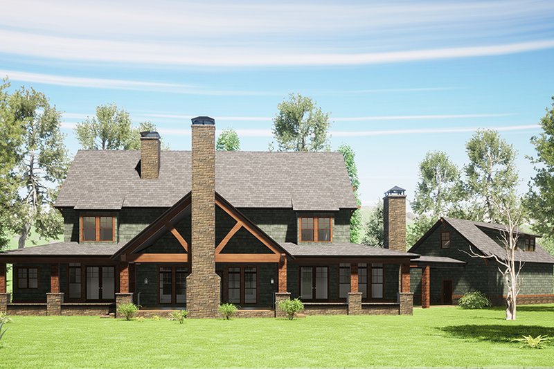 House Design - Exterior - Rear Elevation for Country House Plan #17-2398 - 6 bed, 5.5 bath