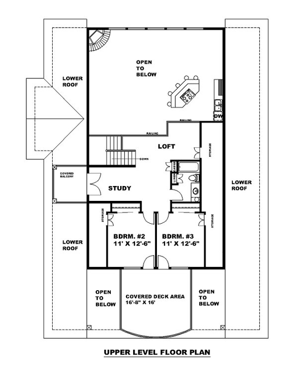 Craftsman Floor Plan - Upper Floor Plan #117-978