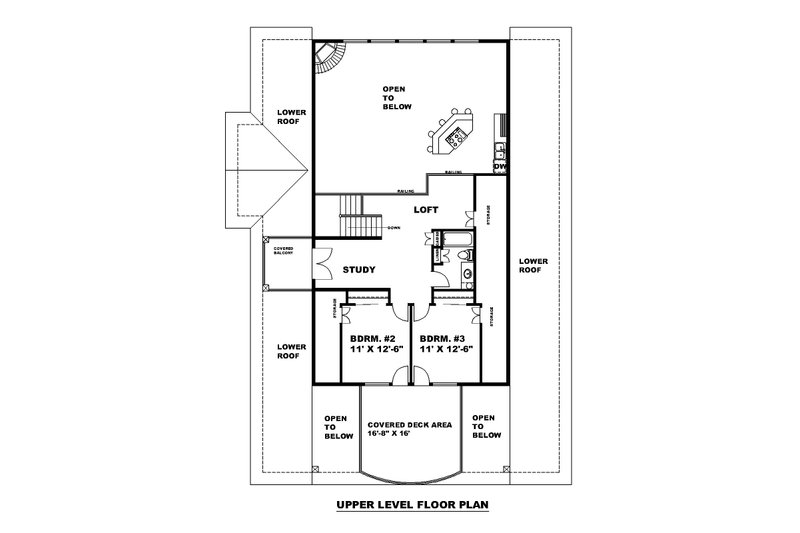 Architectural House Design - Floor Plan - Upper Floor for Craftsman House Plan #117-978 - 3 bed, 2.5 bath