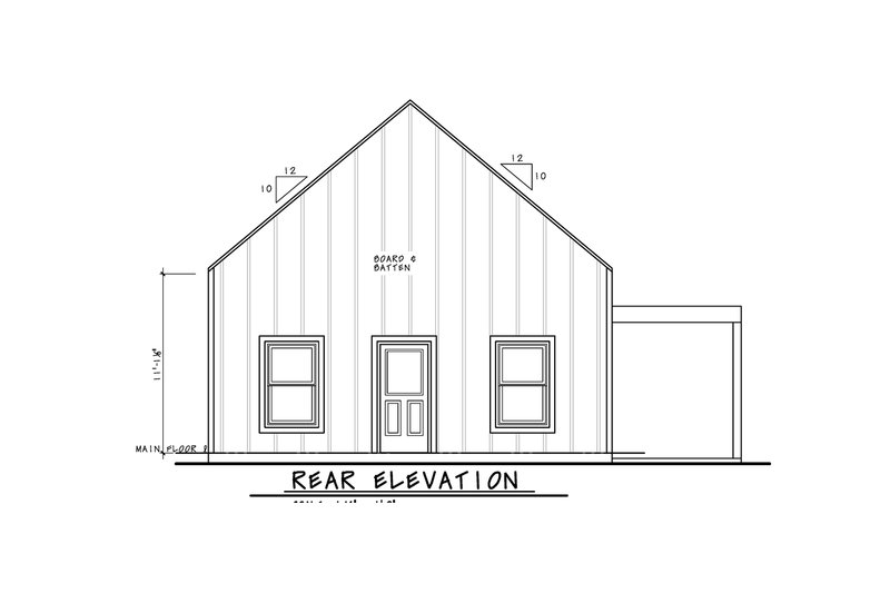 Dream House Plan - Exterior - Rear Elevation for Modern House Plan #20-2552 - 3 bed, 2 bath