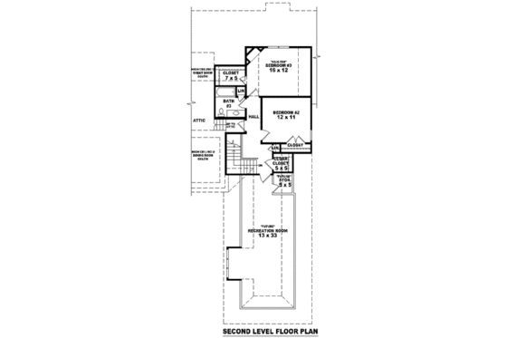 Floor Plan - Upper Floor for European House Plan #81-1203 - 3 bed, 3 bath