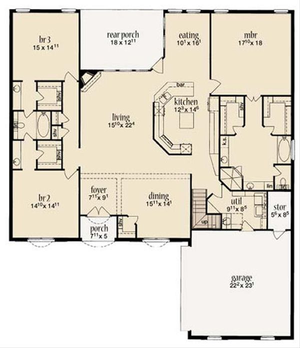 Home Plan - European Floor Plan - Main Floor Plan #36-464