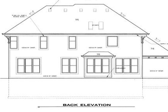 Exterior - Rear Elevation for Craftsman House Plan #6-212 - 4 bed, 3.5 bath