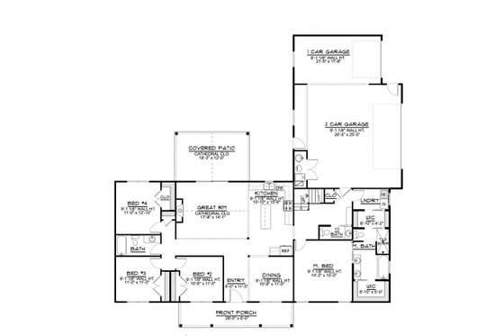 Floor Plan - Main Floor for Farmhouse House Plan #1064-98 - 4 bed, 2.5 bath
