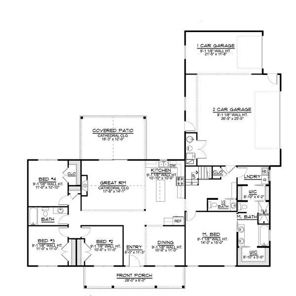 Home Plan - Farmhouse Floor Plan - Main Floor Plan #1064-98