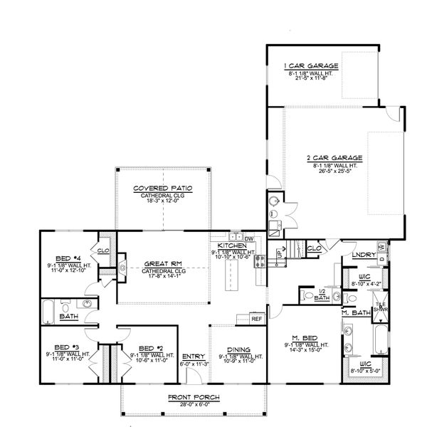 Dream House Plan - Farmhouse Floor Plan - Main Floor Plan #1064-98