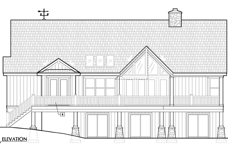 Architectural House Design - Exterior - Rear Elevation for European House Plan #417-239 - 3 bed, 2.5 bath