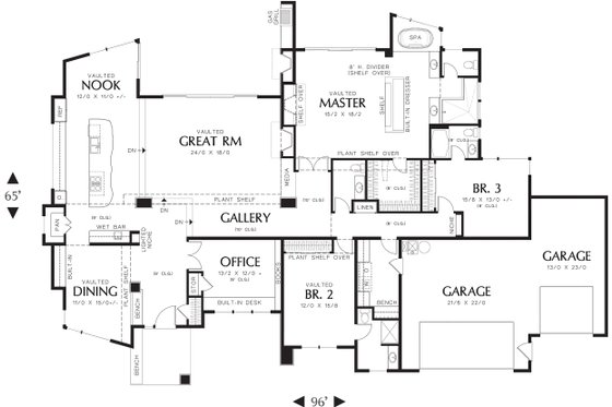Main Floor Plan- 3300 square foot Modern home
