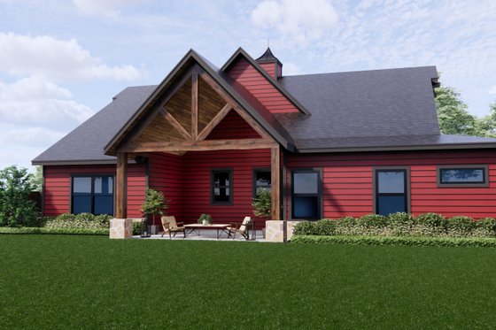 Exterior - Rear Elevation for Barndominium House Plan #1096-100 - 4 bed, 3 bath