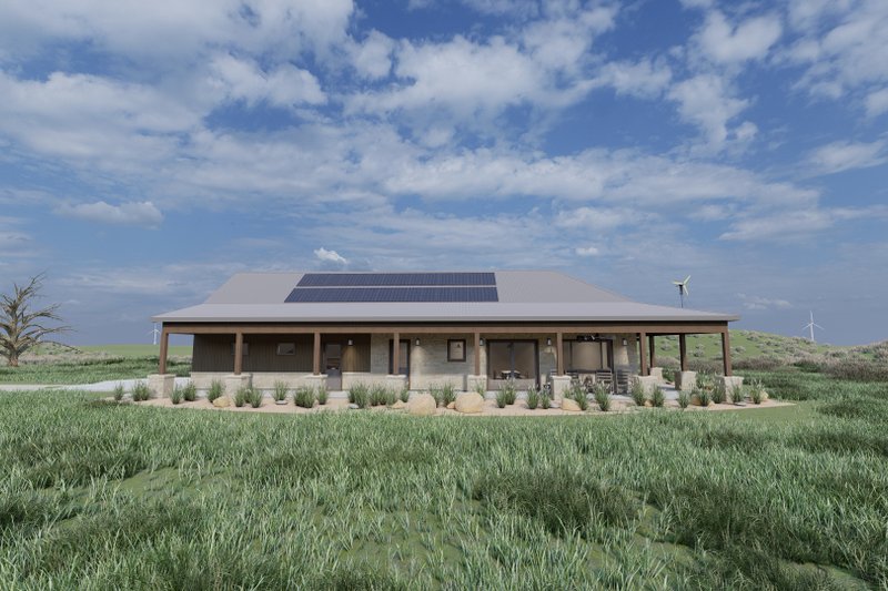 Architectural House Design - Exterior - Front Elevation 3 for Farmhouse House Plan #1069-25 - 2 bed, 2 bath