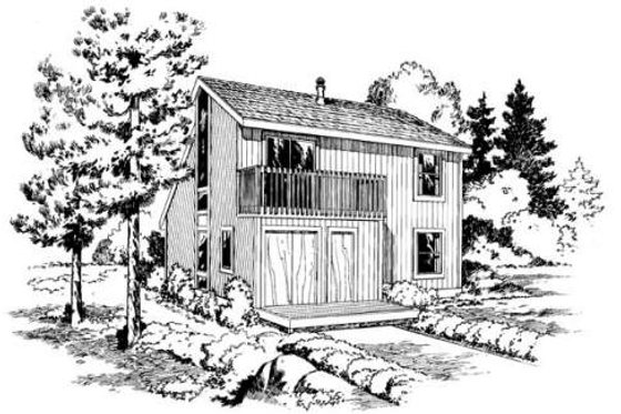 Exterior - Rear Elevation for Contemporary House Plan #312-602 - 3 bed, 2 bath