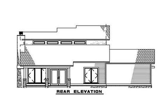Exterior - Rear Elevation for Contemporary House Plan #923-52 - 2 bed, 2 bath