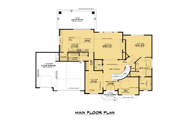 Dream House Plan - Floor Plan - Main Floor for Contemporary House Plan #1066-116 - 5 bed, 3.5 bath