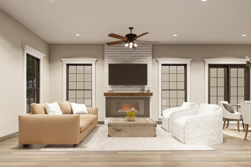 Architectural House Design - Interior - Family Room for Farmhouse House Plan #923-67 - 3 bed, 3 bath