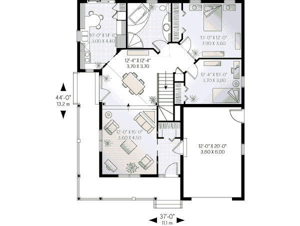 House Blueprint - Cottage Floor Plan - Main Floor Plan #23-135