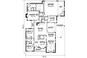 Floor Plan - Main Floor for Traditional House Plan #84-173 - 3 bed, 3 bath