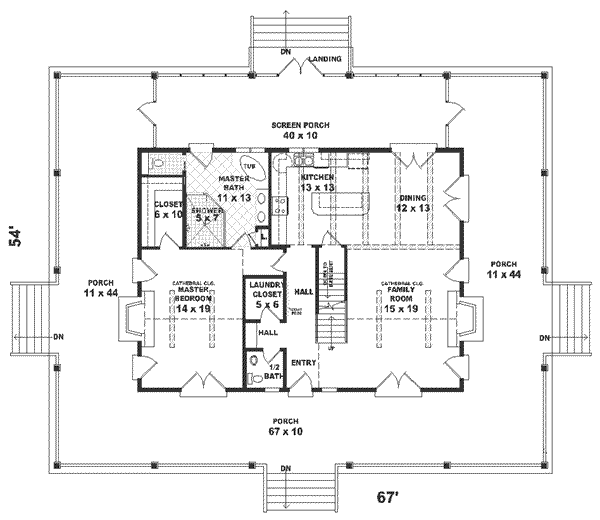 Southern Floor Plan - Main Floor Plan #81-107