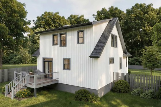 Exterior - Rear Elevation for Farmhouse House Plan #79-338 - 3 bed, 2.5 bath