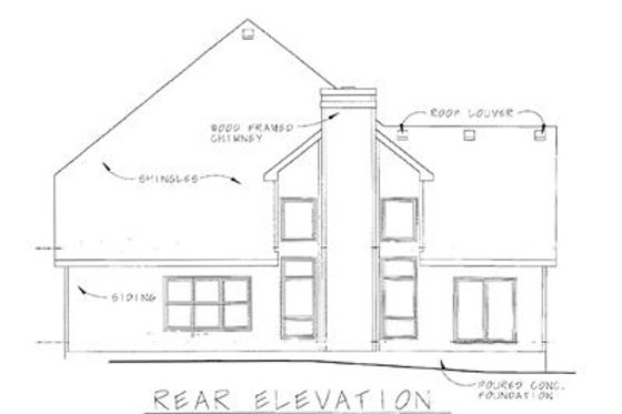 Exterior - Rear Elevation for Craftsman House Plan #20-249 - 4 bed, 3.5 bath