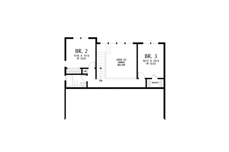 House Blueprint - Floor Plan - Upper Floor for Farmhouse House Plan #48-1216 - 3 bed, 2.5 bath