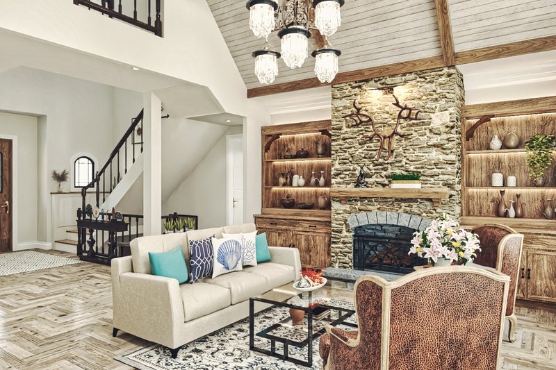 Home Plan - Interior - Family Room for Craftsman House Plan #54-709 - 3 bed, 3 bath