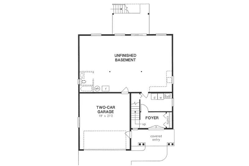 Dream House Plan - Floor Plan - Lower Floor for Traditional House Plan #18-273 - 3 bed, 2 bath