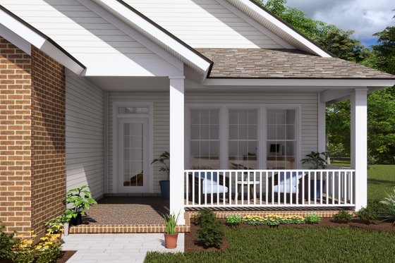 Exterior - Covered Porch for Traditional House Plan #513-14 - 3 bed, 2 bath