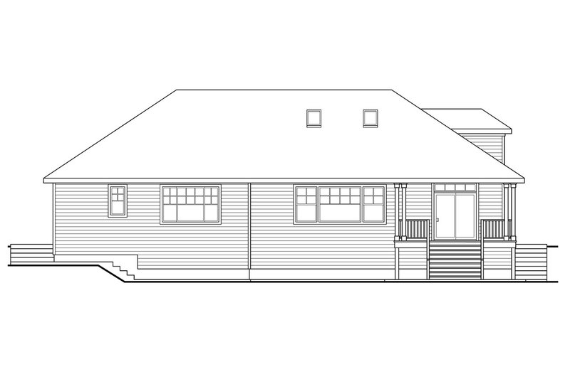 Home Plan - Exterior - Rear Elevation for Mediterranean House Plan #124-649 - 3 bed, 2.5 bath